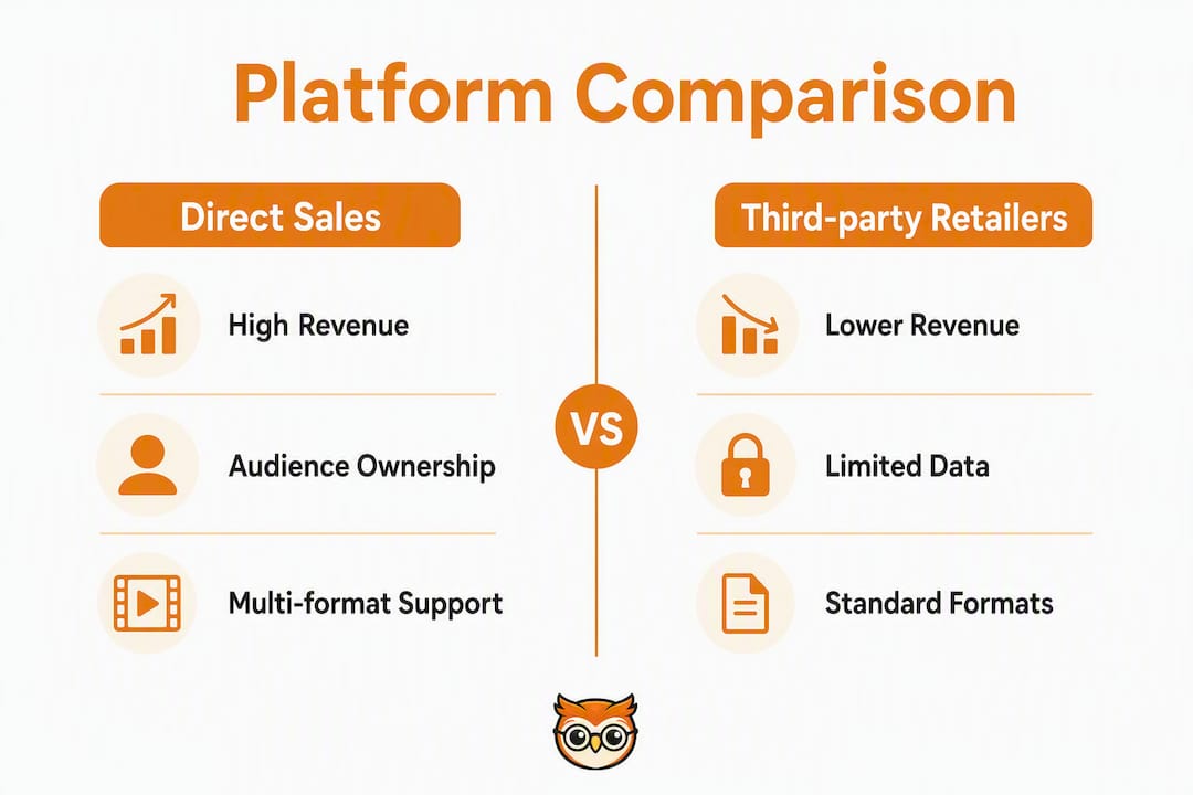 Infographic comparing direct sales vs third-party platforms