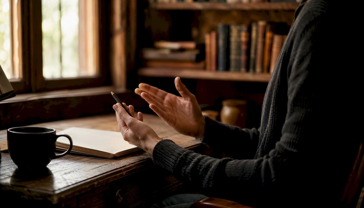 Salesperson hands practicing active listening