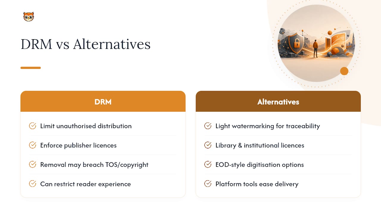 Why do platforms use DRM, and what alternatives exist? — overview diagram