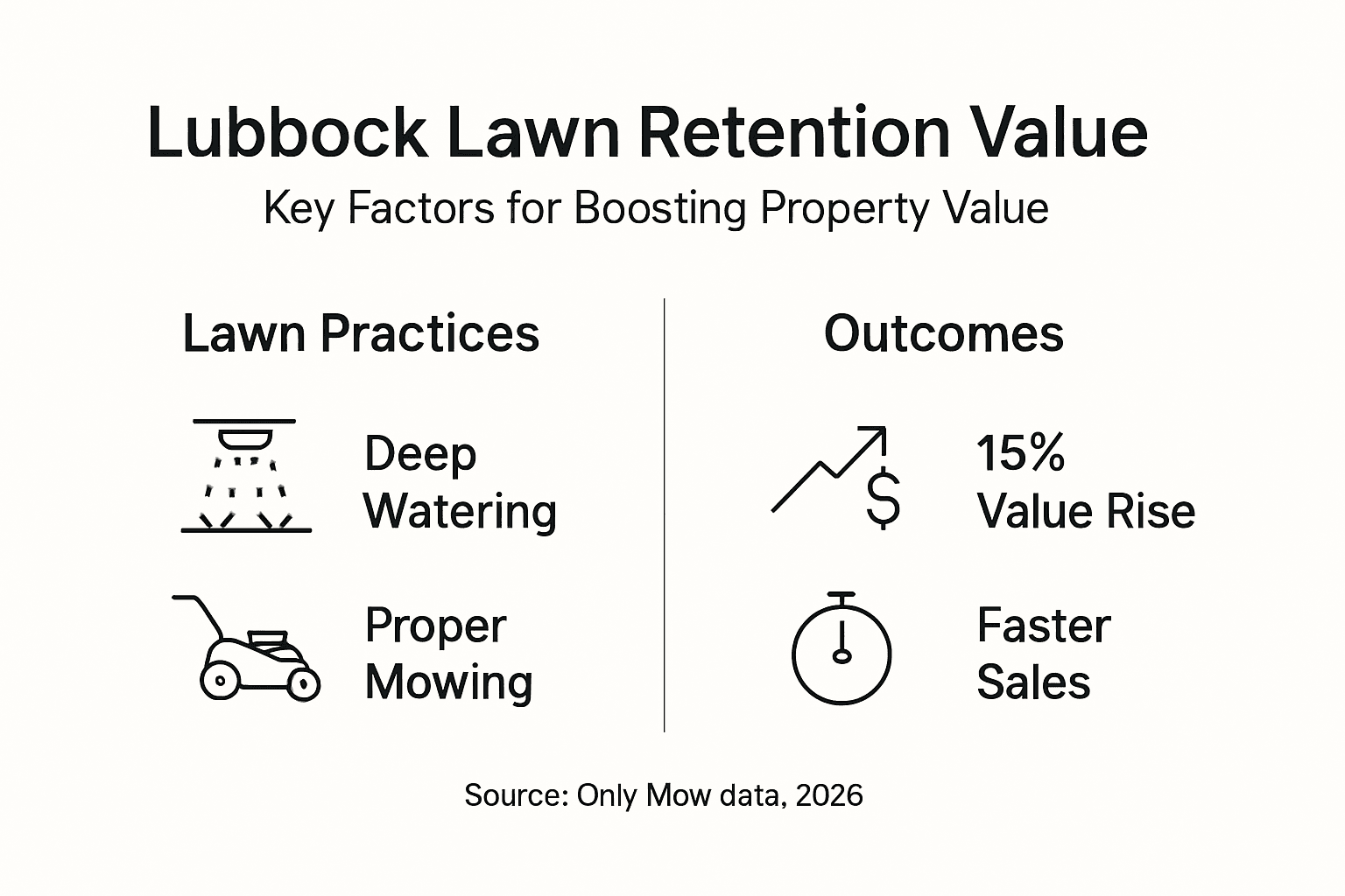 Infographic on Lubbock lawn practices and value