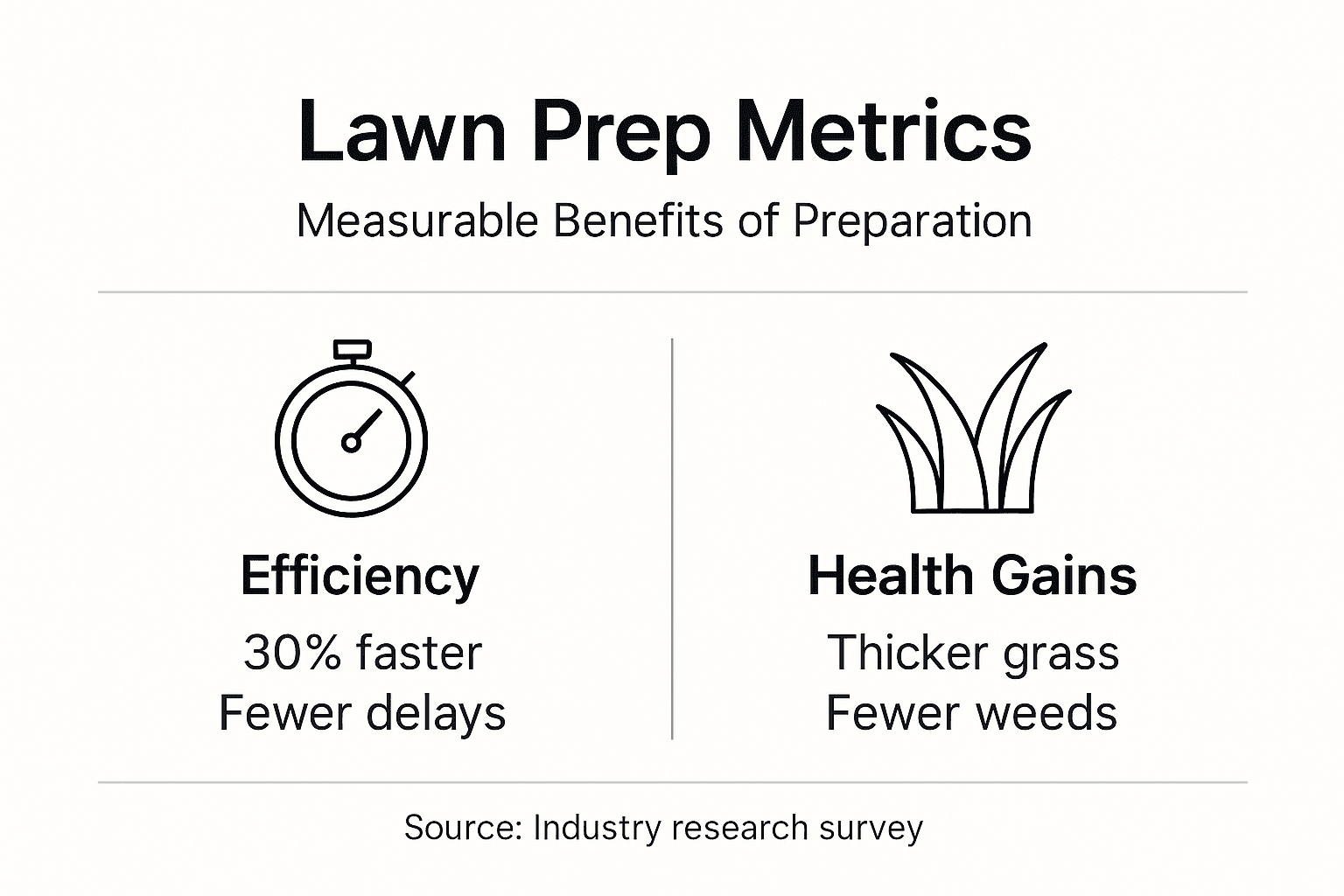 Infographic with lawn prep metrics and results