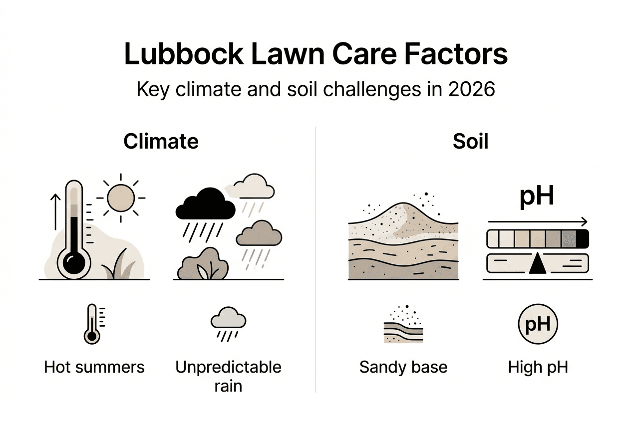 Infographic on Lubbock lawn care challenges
