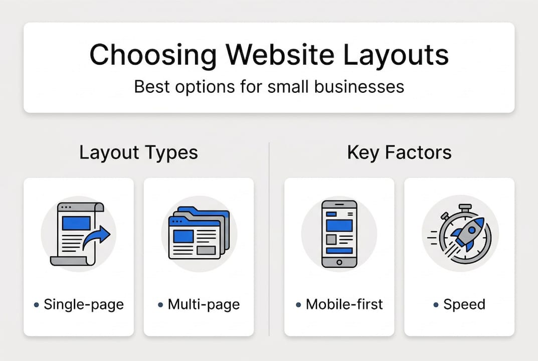 Infographic comparing website layout types