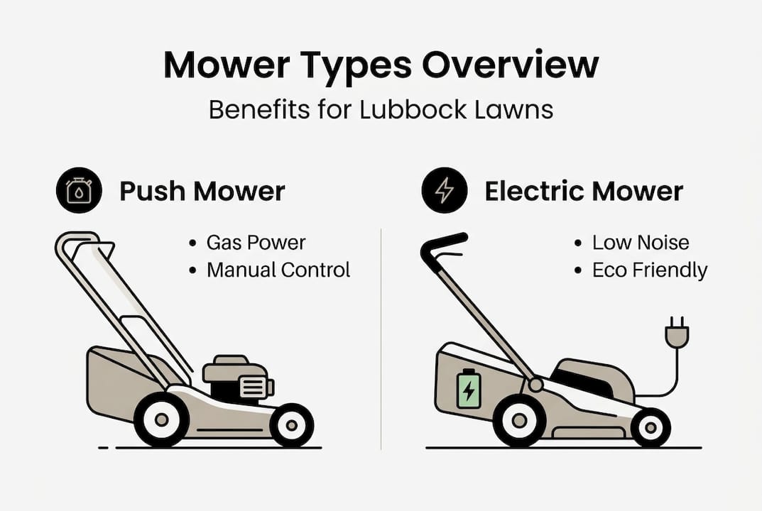 Infographic about mower types and benefits