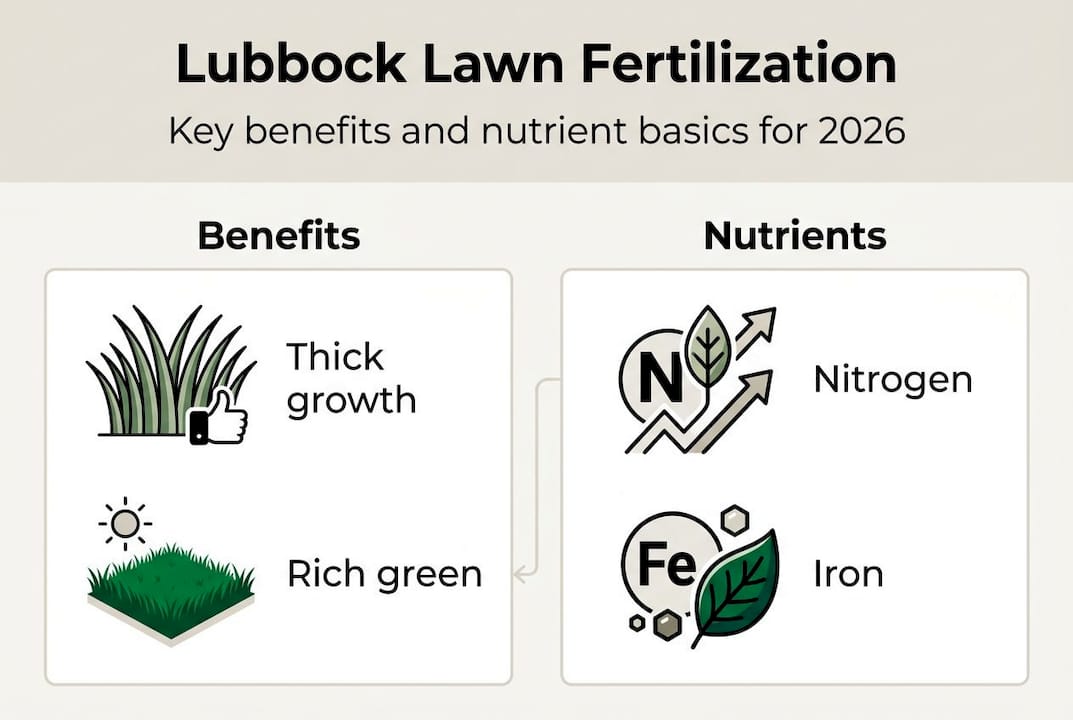Infographic showing benefits and nutrients for lawns