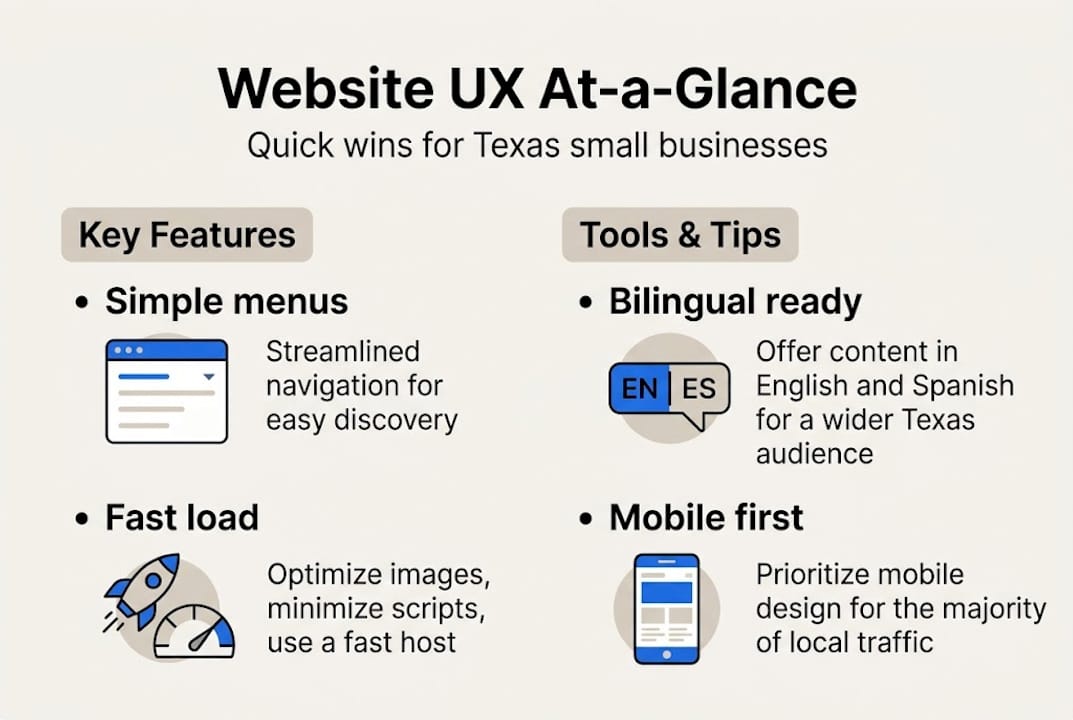 Infographic quick wins for Texas website UX