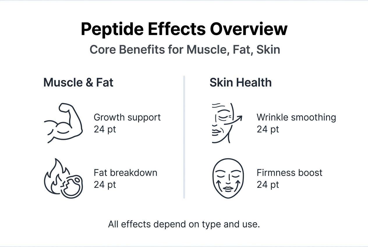 Infographic on peptide muscle fat skin effects