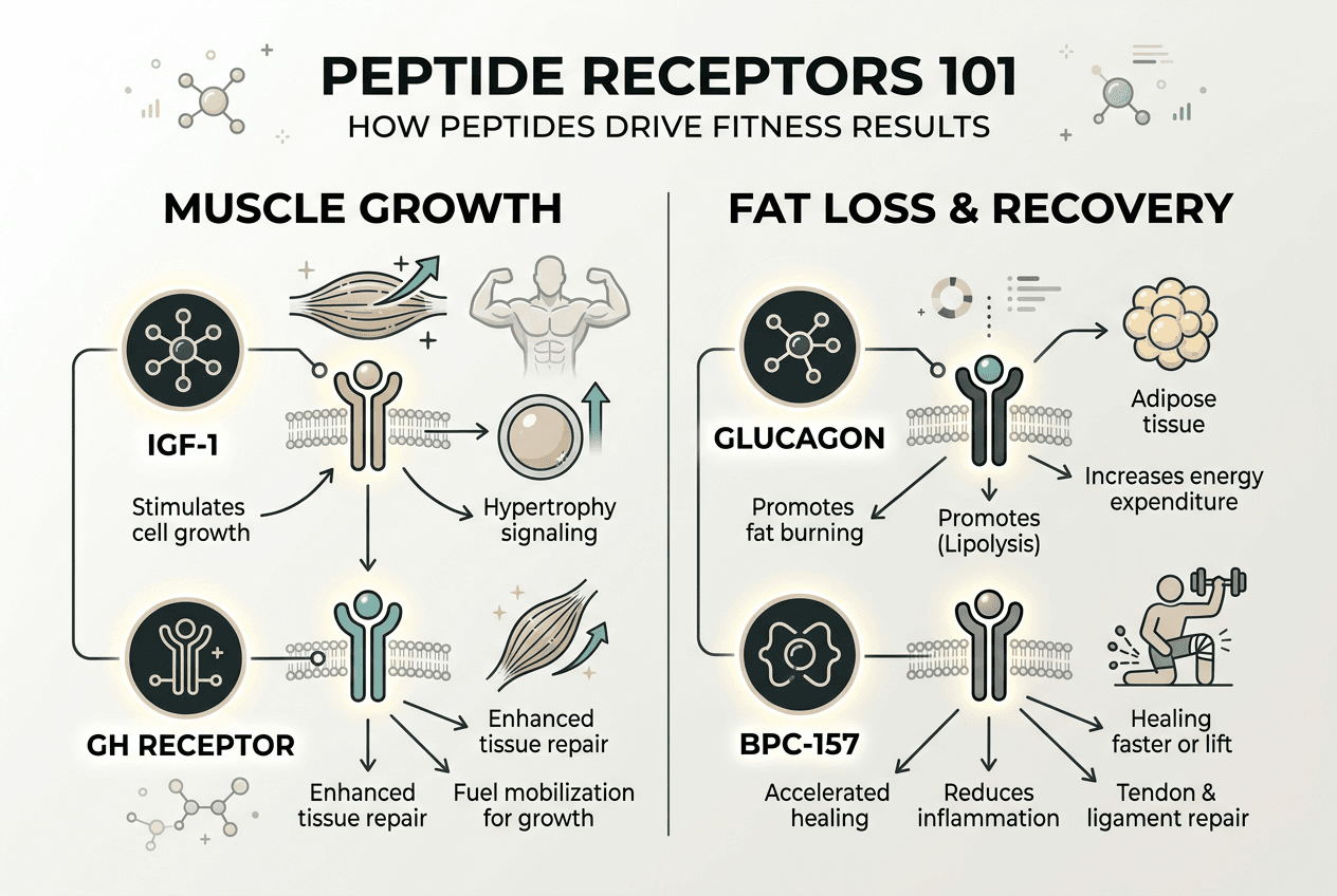 Infographic overview of peptide receptor roles