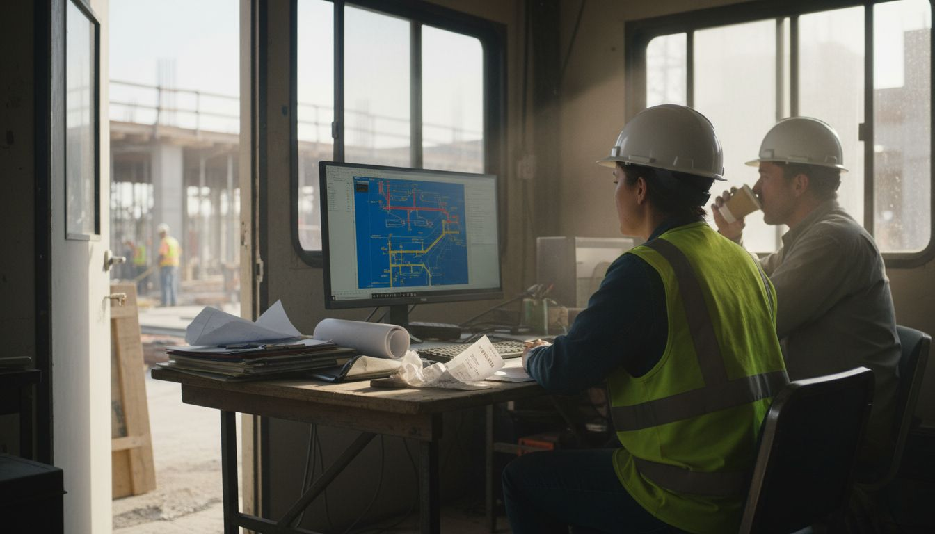 Construction team uses BIM plans on site