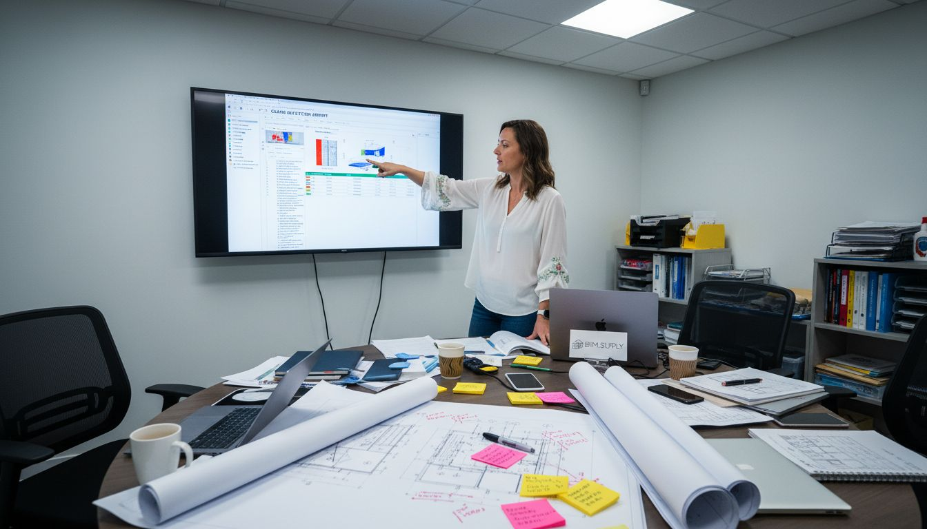 BIM coordinator reviewing clash detection issues