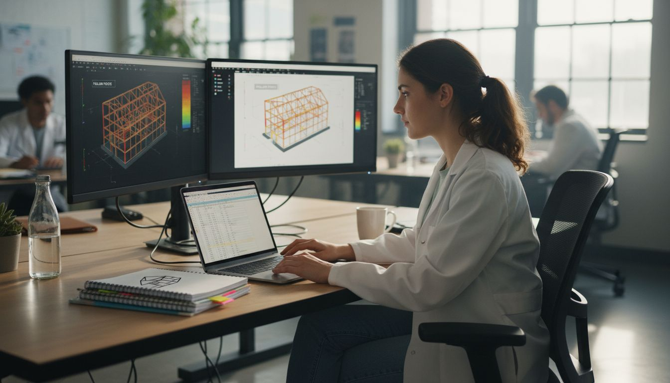Engineer using AI for structural analysis
