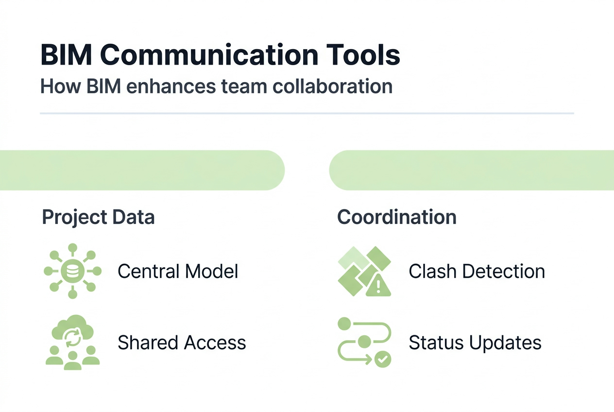 Infographic summarizing BIM communication features