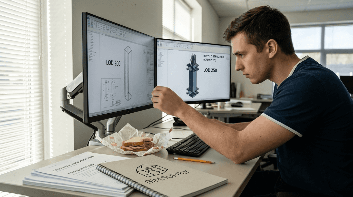 BIM modeller updates structural LOD levels
