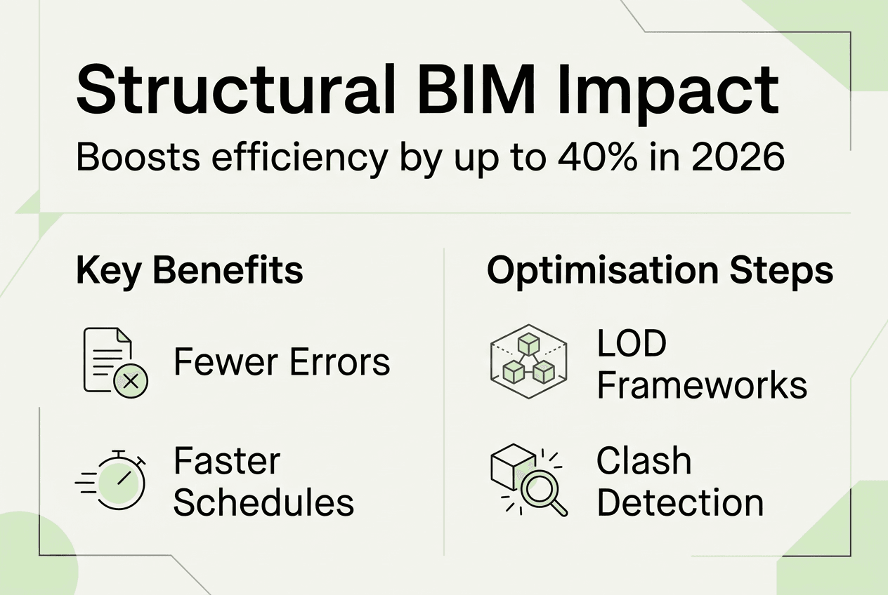 Infographic on BIM efficiency benefits and steps