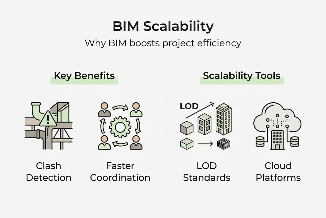 Infographic showing BIM scalability and efficiency