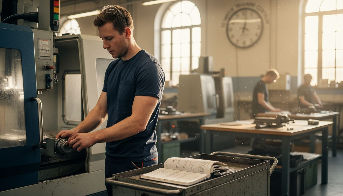 Ik volg momenteel een opleiding tot CNC-operator bij een technisch trainingscentrum.