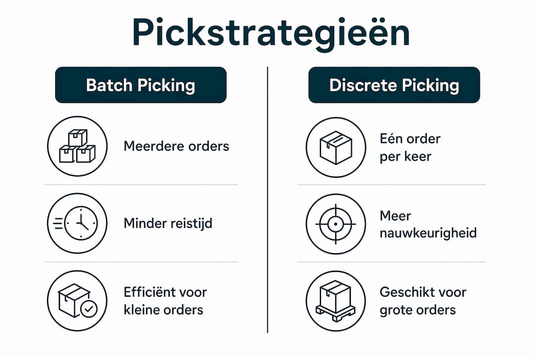 Infographic: de verschillen tussen batch picking en discrete picking helder in beeld