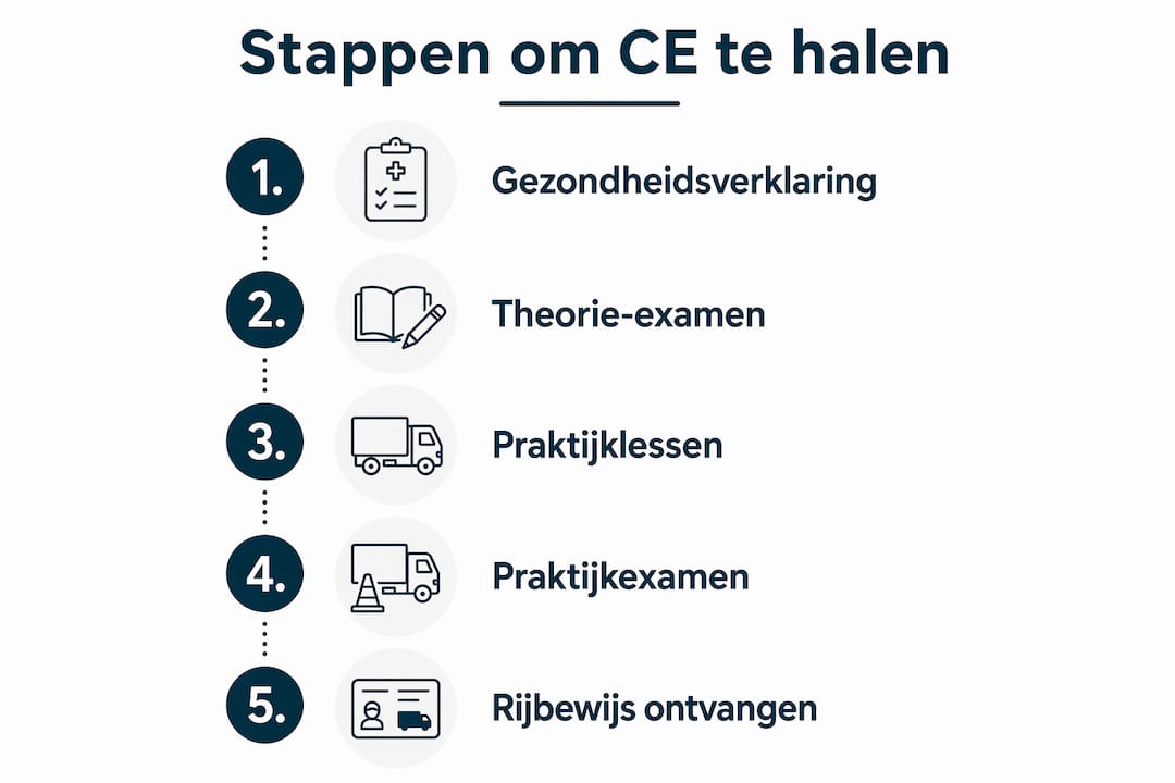 Overzichtelijke infographic: zo haal je stap voor stap je CE-rijbewijs