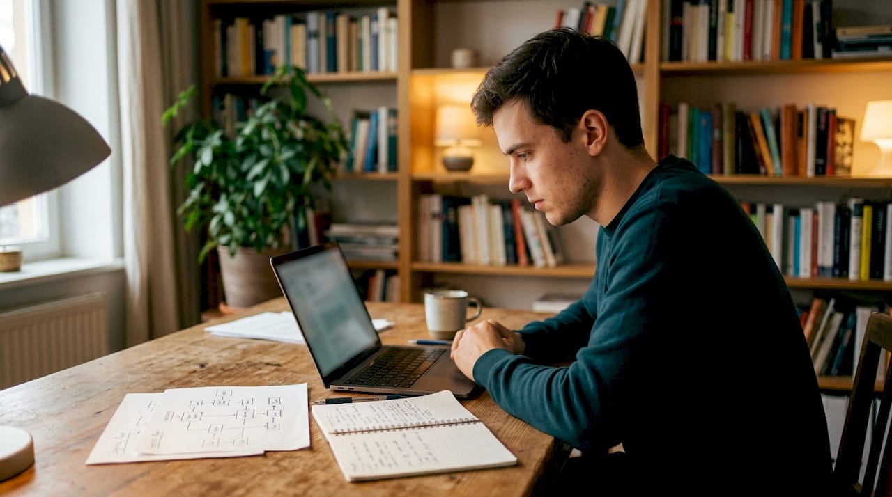 Man volgt online cursus logistieke software