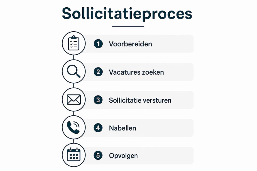 Overzichtelijke infographic: zo doorloop je het mbo-sollicitatieproces in Limburg stap voor stap