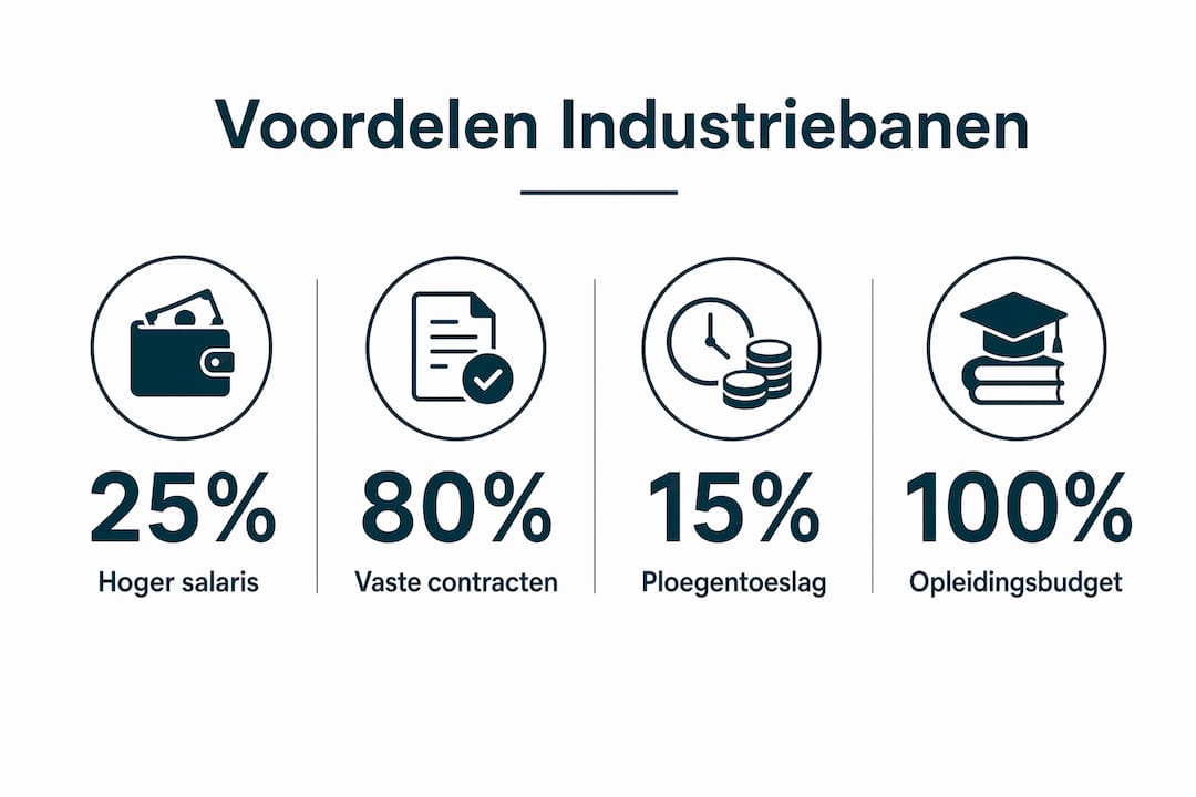 Infographic: de pluspunten van een baan in de industrie op een rij