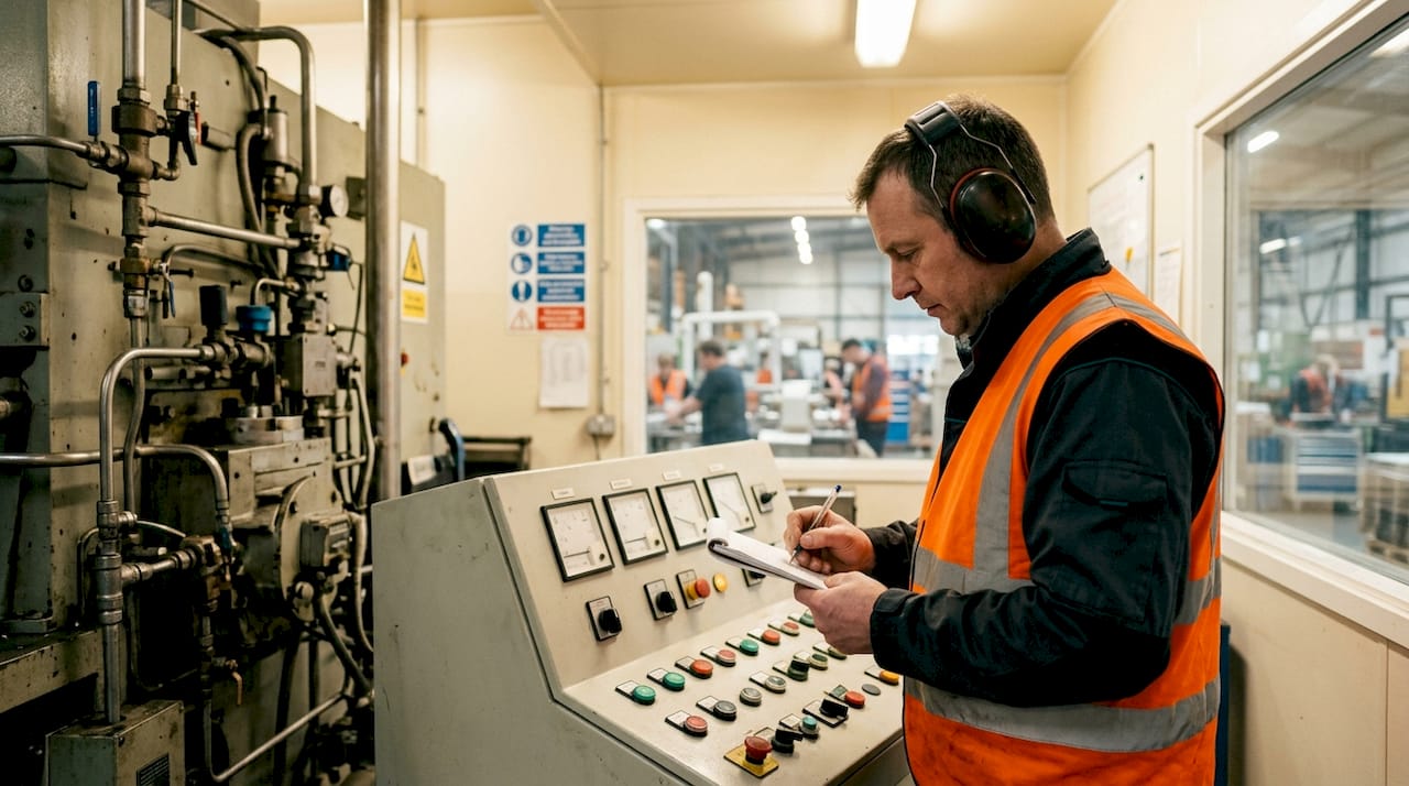 Een operator houdt toezicht op de bediening van industriële machines.