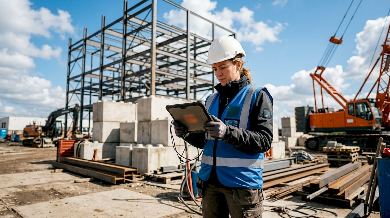 Een vrouwelijke ingenieur houdt toezicht op het productieproces in de fabriek.