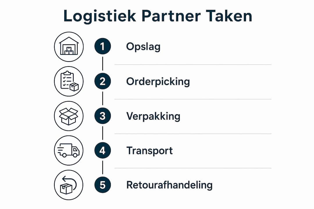 Infographic: overzicht van de taken van een logistieke partner in stappen