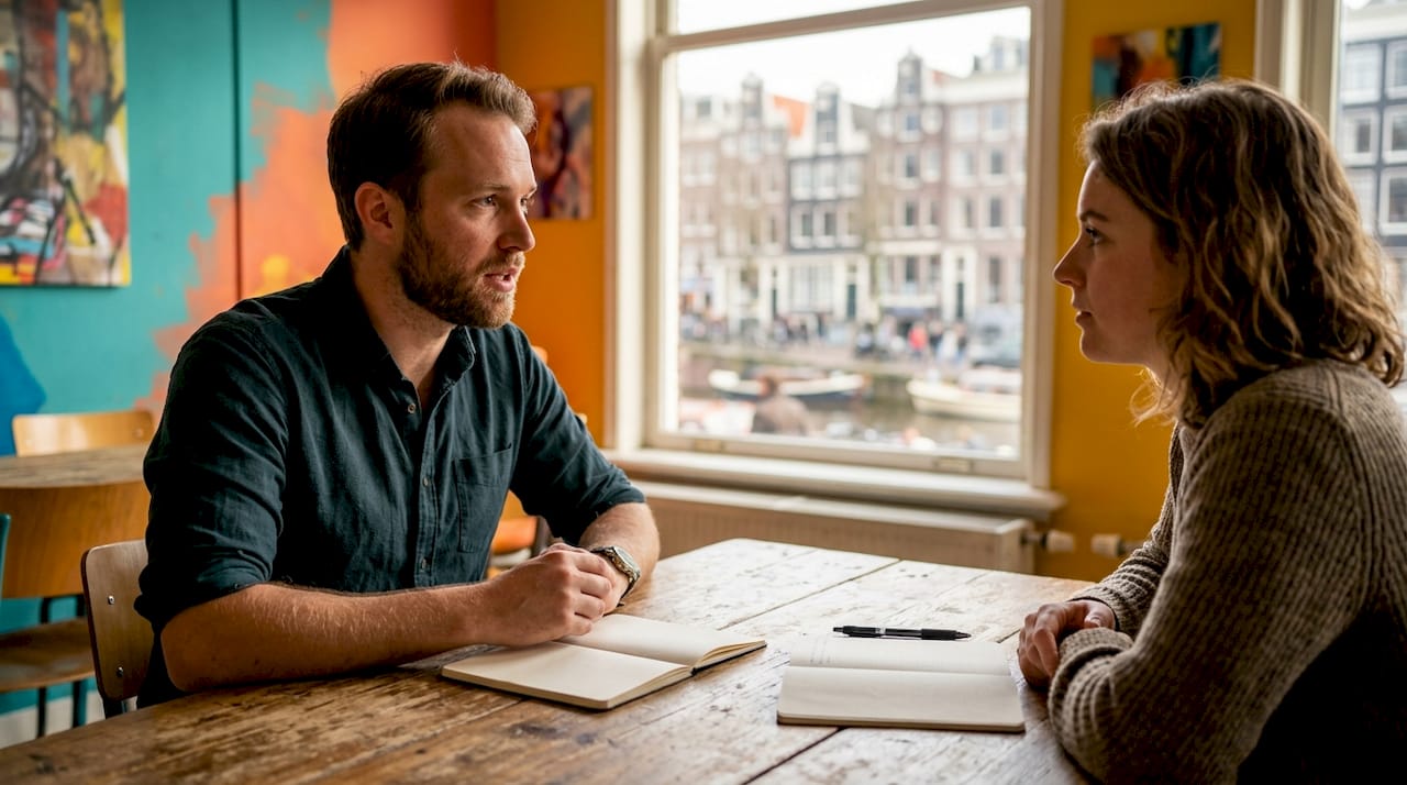 Monteur in gesprek voor een functie in de industrie