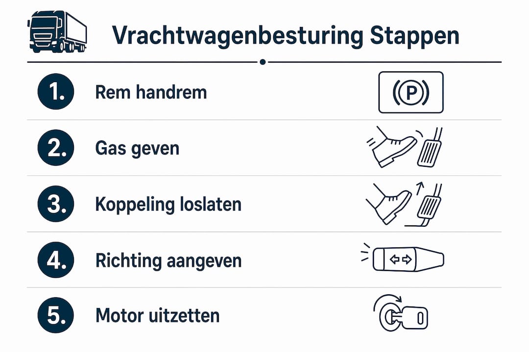 Infographic: stappenplan voor veilig rijden met de vrachtwagen