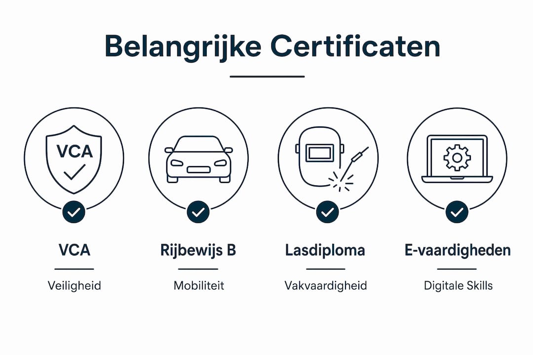 Deze infographic brengt de belangrijkste diploma’s en vaardigheden binnen de werktuigbouwkunde overzichtelijk in beeld.