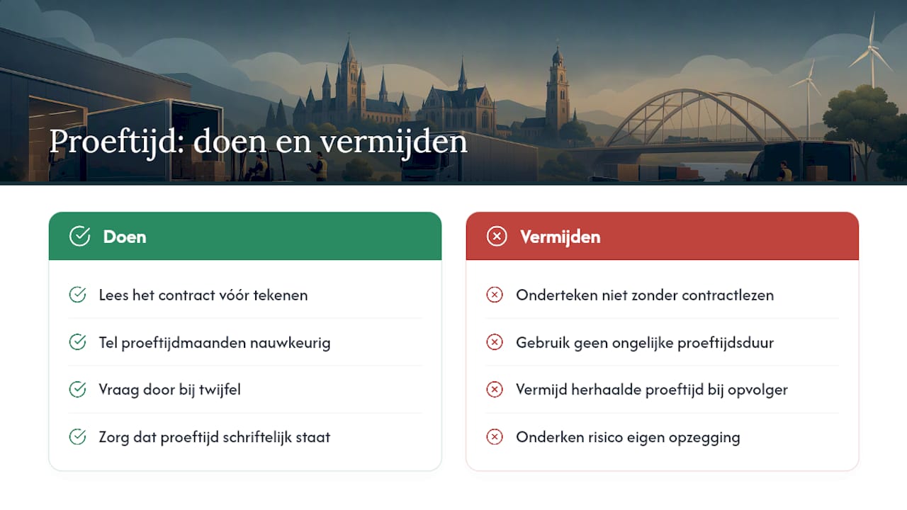 Wat opvalt als je genoeg proeftijdgeschillen hebt gezien — overview diagram