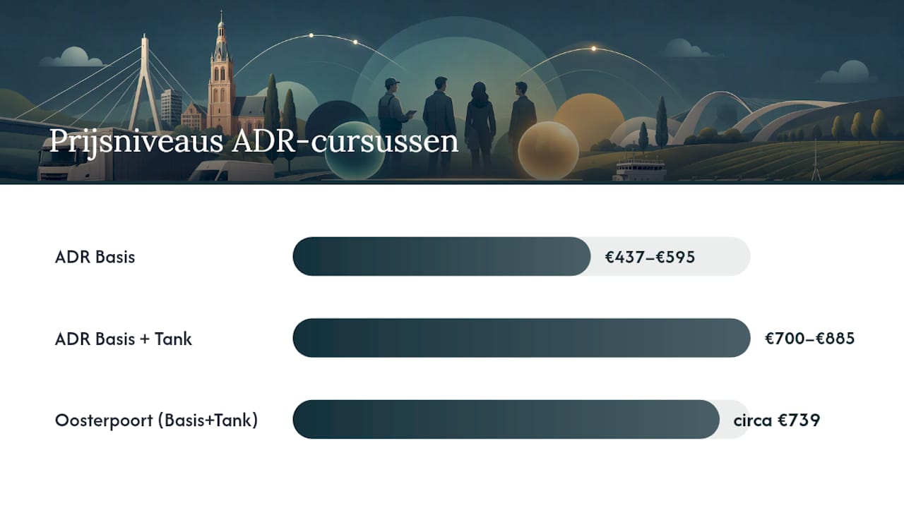 Vergelijking van prijzen voor ADR basis- en tankcursussen