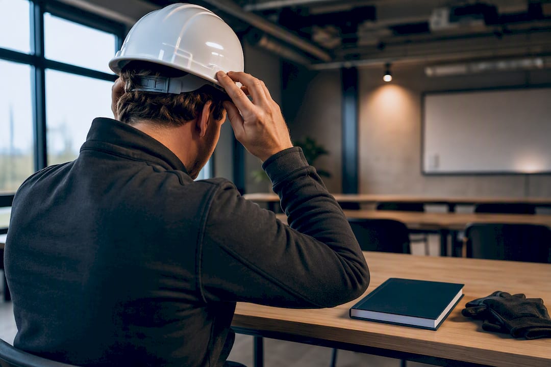 Kandidaat maakt zich klaar voor het VCA-examen