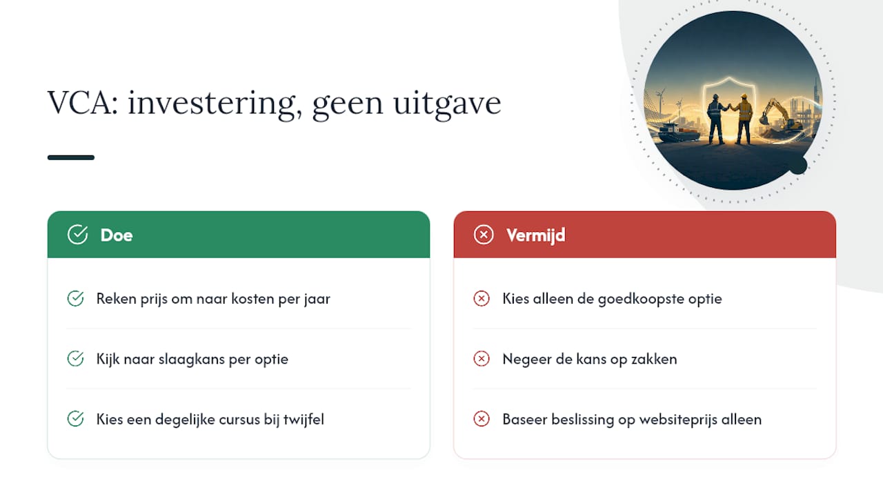 VCA-kosten zijn een investering, niet alleen een uitgave — overview diagram