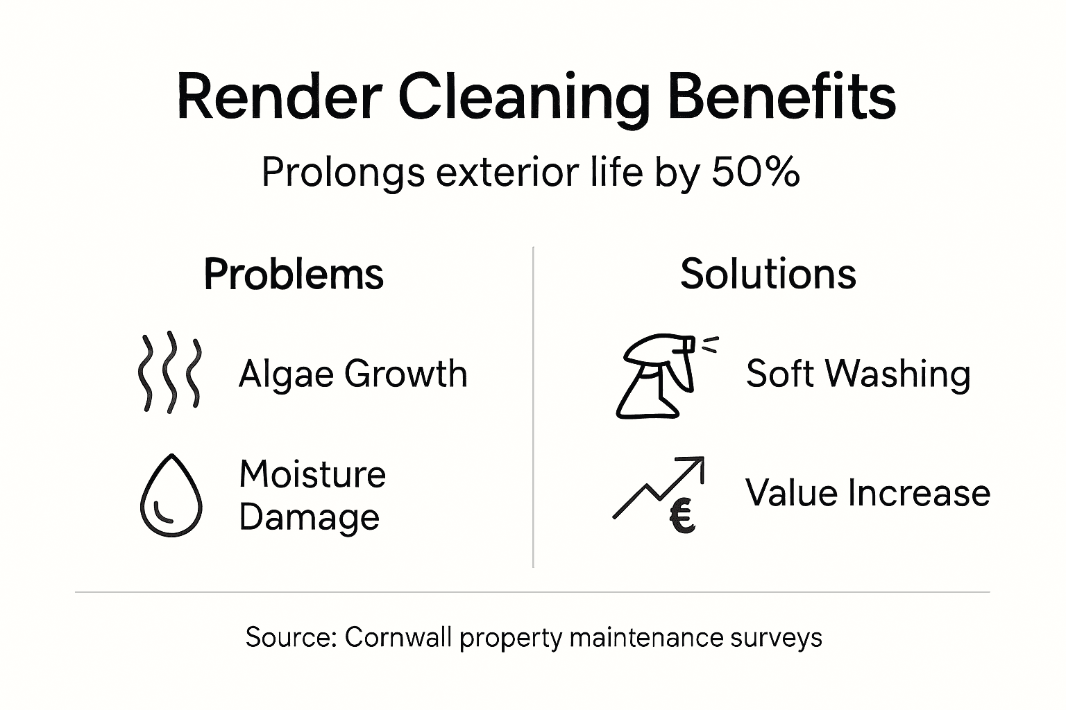 Infographic with render cleaning benefits and solutions