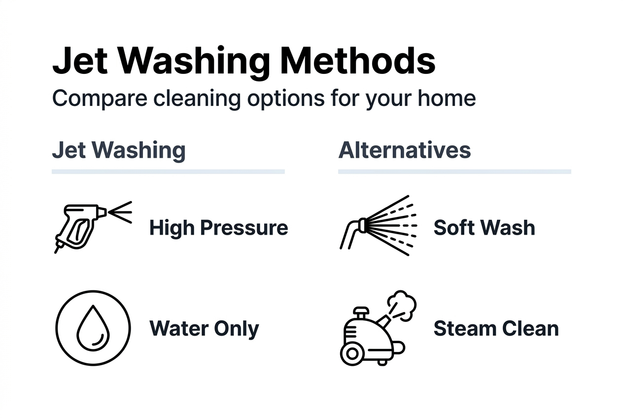 Infographic comparing jet washing methods