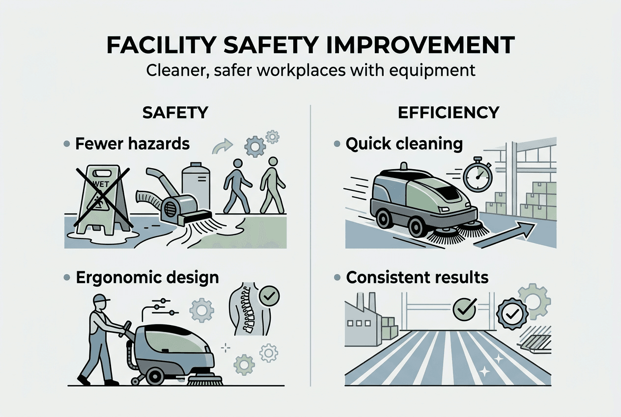 Infographic showing safety and efficiency benefits