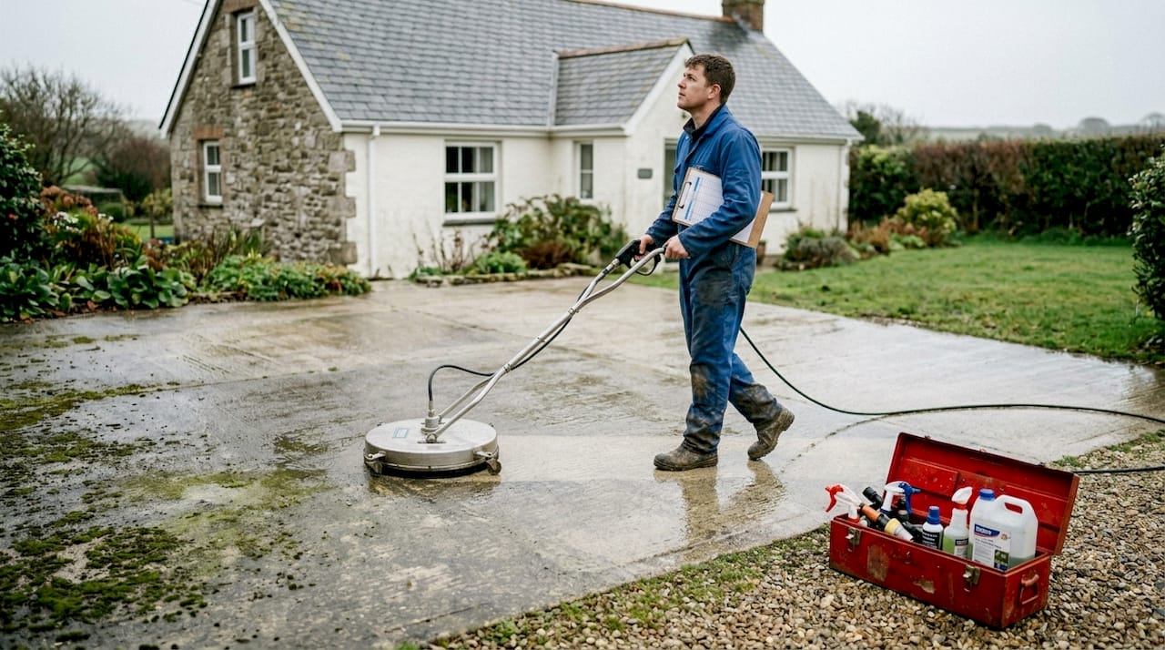 Surface cleaner used on Cornwall driveway