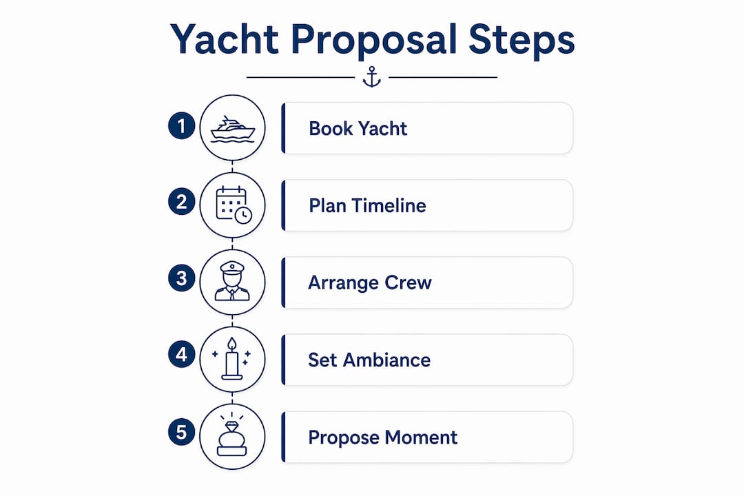 Infographic illustrating yacht proposal planning steps