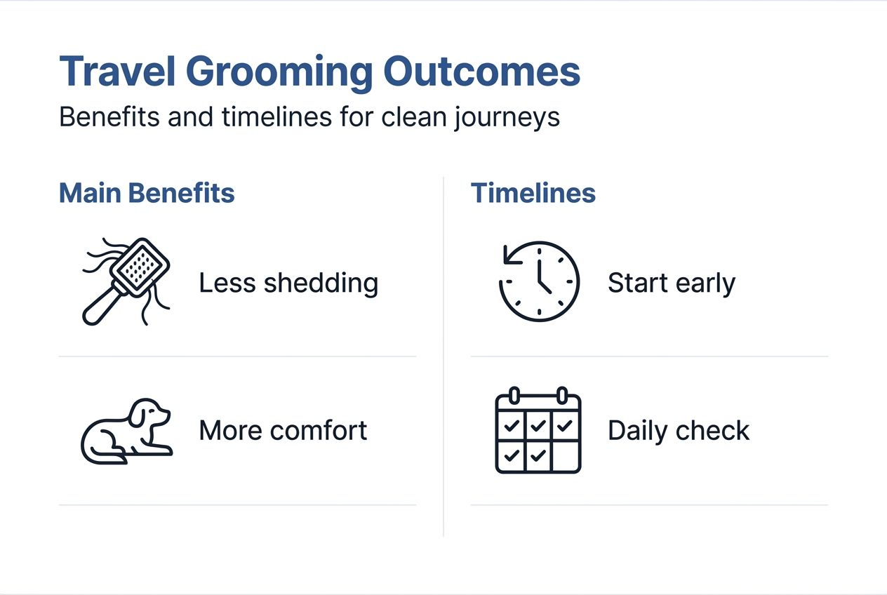 Infographic travel grooming outcomes and timelines