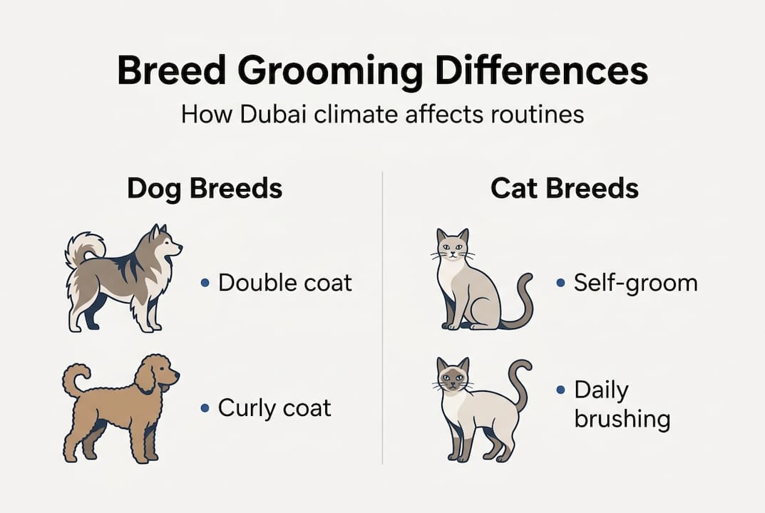 Breed grooming infographic for Dubai pets