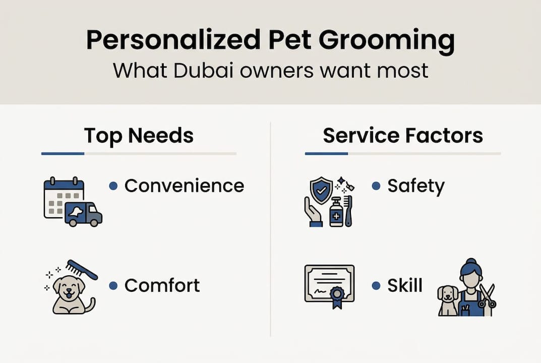 Infographic showing pet grooming personalization factors