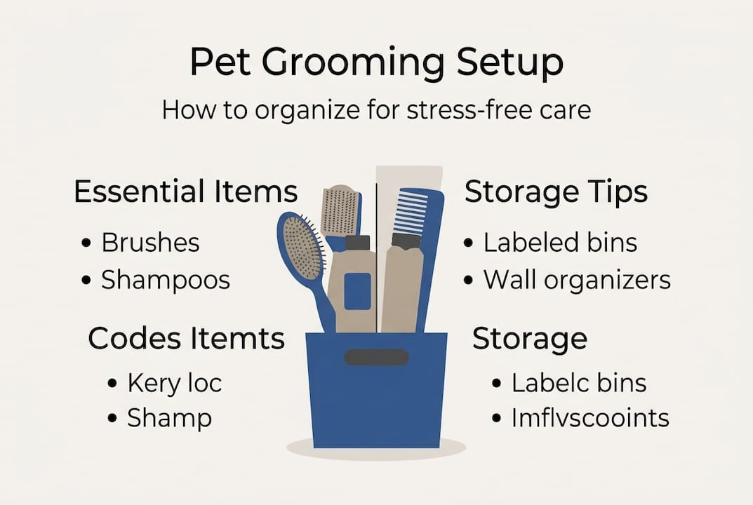 Infographic: setup and storage for pet grooming