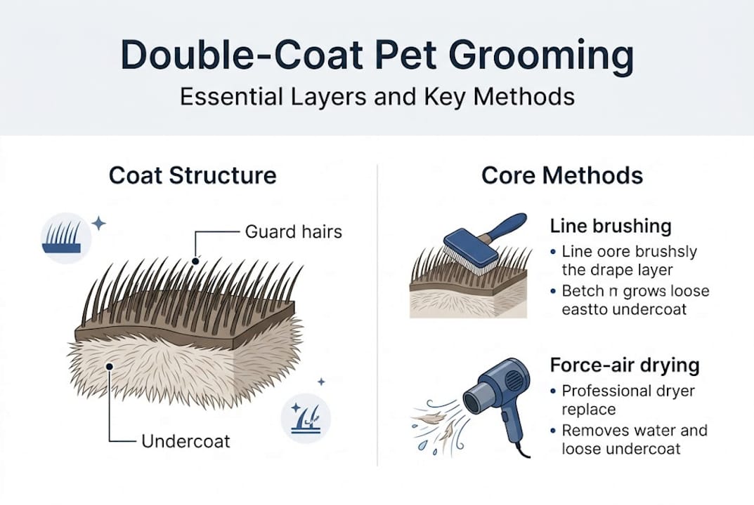 Infographic explains double-coat grooming essentials