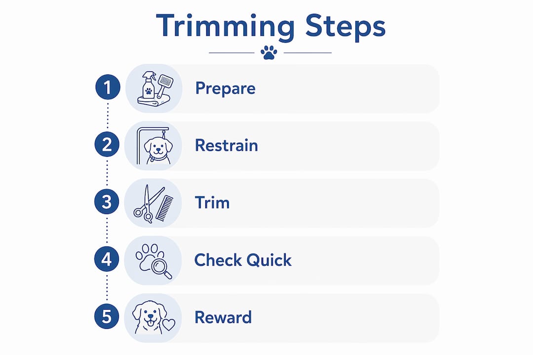 Infographic outlining bird nail trimming steps