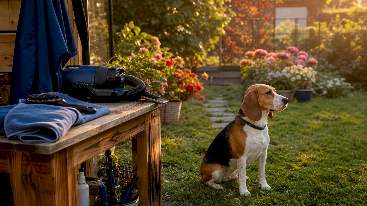 Pet grooming tools and short-coated dog