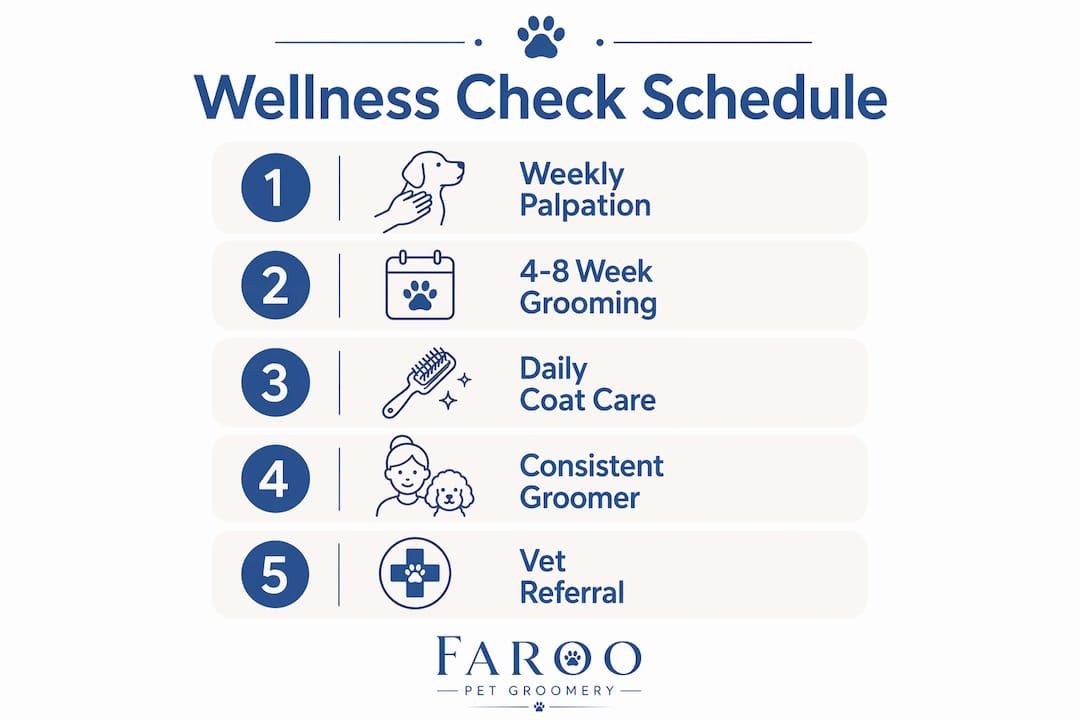 Infographic illustrating wellness check schedule and key intervals