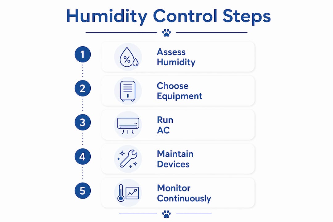 Infographic outlining best practices for humidity control