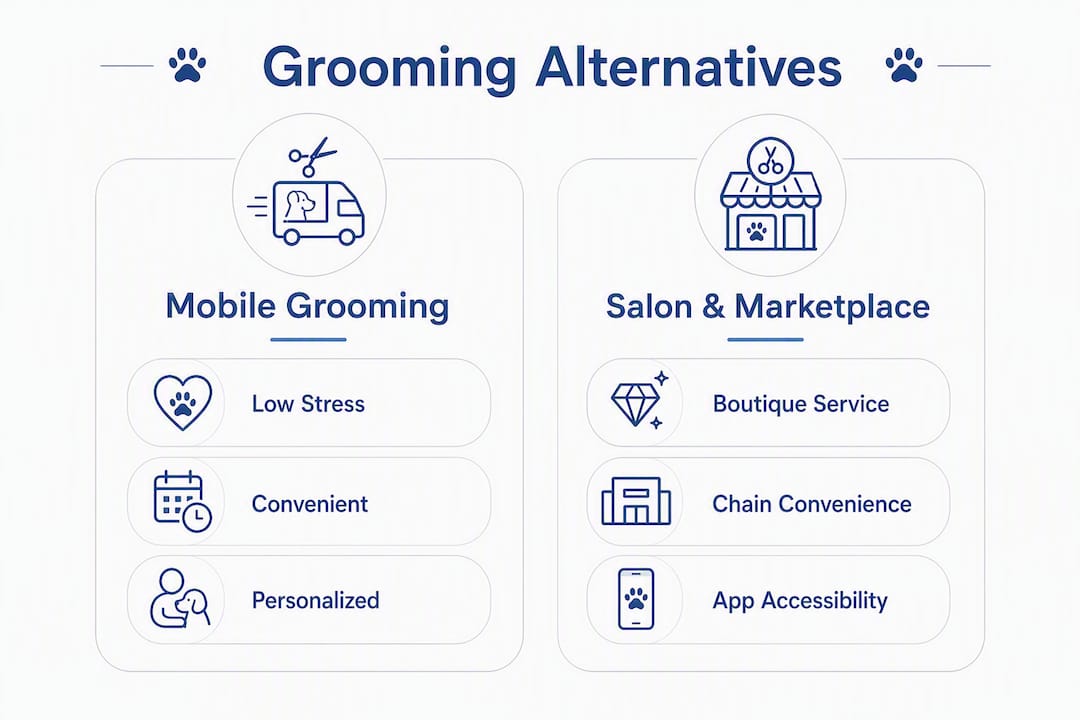 Infographic comparing pet grooming alternatives